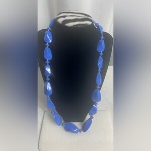 Vintage Lightweight Collier Necklace Blue and Gold Craires 1980’s